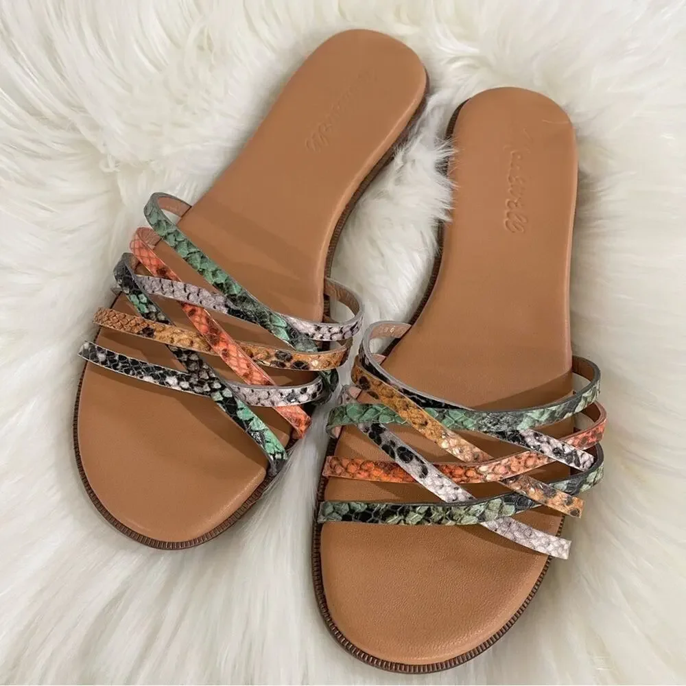 The Tracie Crisscross Slide Sandal in Snake Embossed
Leather Women’s Size 6 - Picture 6 of 8